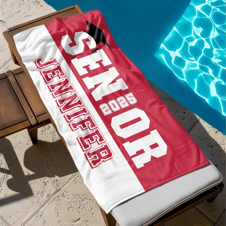 Graduation Beach Towel, Class of 2025 Personalized Beach Towel , Senior Year Personalized Beach Towel, Senior Class Gift , Graduation Gift 26133504 - DiyGiftly