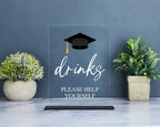 Graduation Party Drink Station Sign, Graduation Party Decor, Beverage Station Sign, Food Table Sign, Drinks Table Decoration, Acrylic 049344 - DiyGiftly