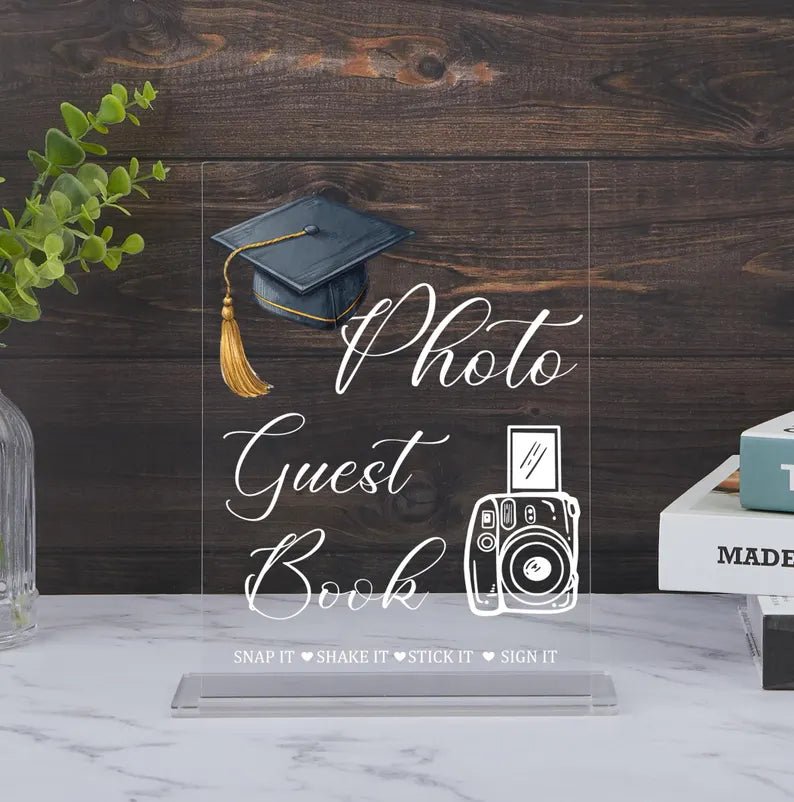 Graduation Photo Guestbook Sign, Graduation Party Photo Guestbook, Graduation Party Decor, Snap Shake Stick Sign,Graduation Party Table Sign 162560 - DiyGiftly