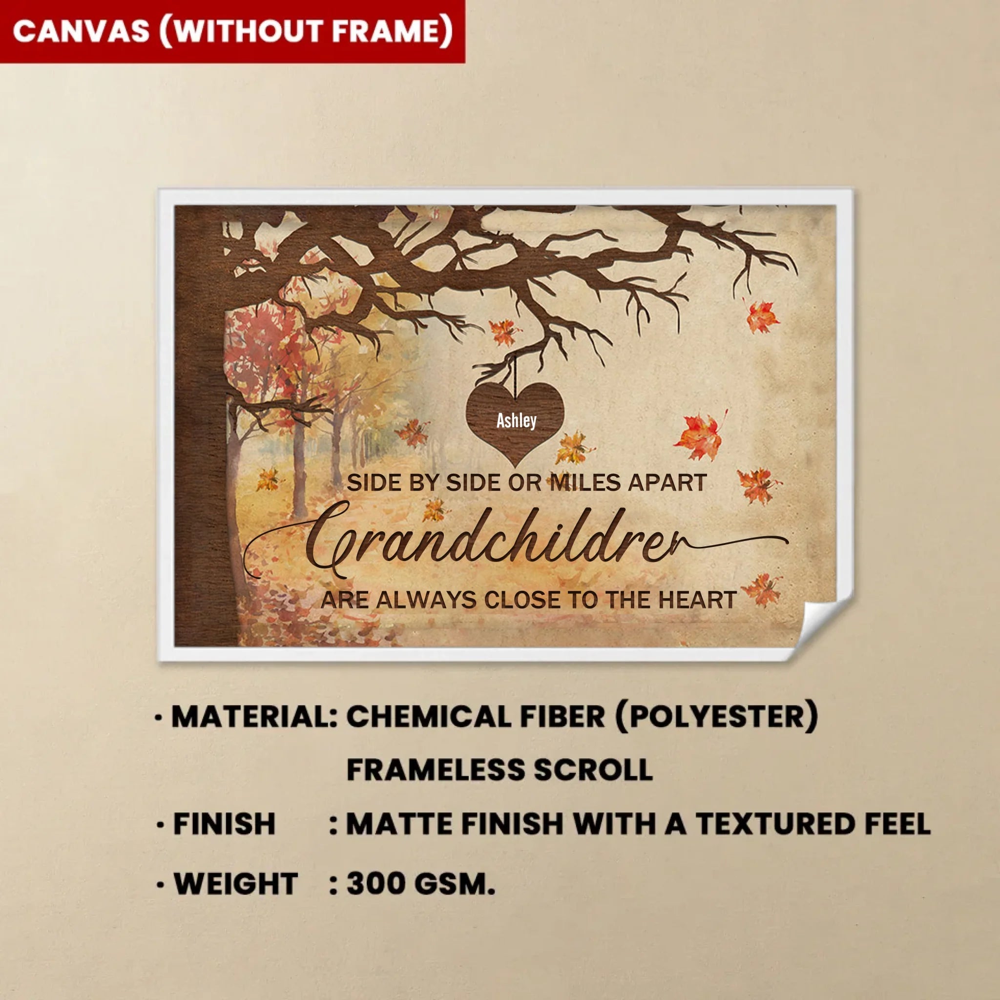 poster grandchildren always close to the heart personalized names heartfelt family artwork