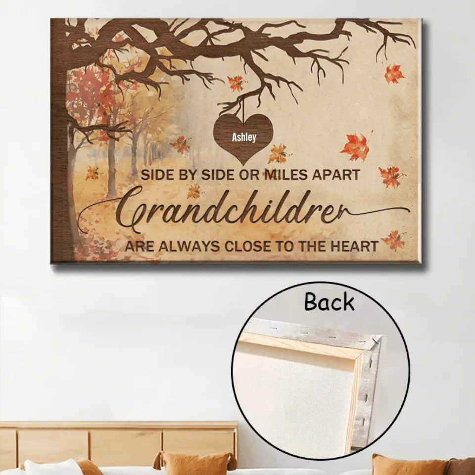 grandchildren always close to the heart poster personalized names grandparents day gift