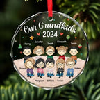 Grandchildren's Love, Infinite Contentment - Family Personalized Custom Circle Glass Ornament - Christmas Gift For Family Members 689082 - DiyGiftly