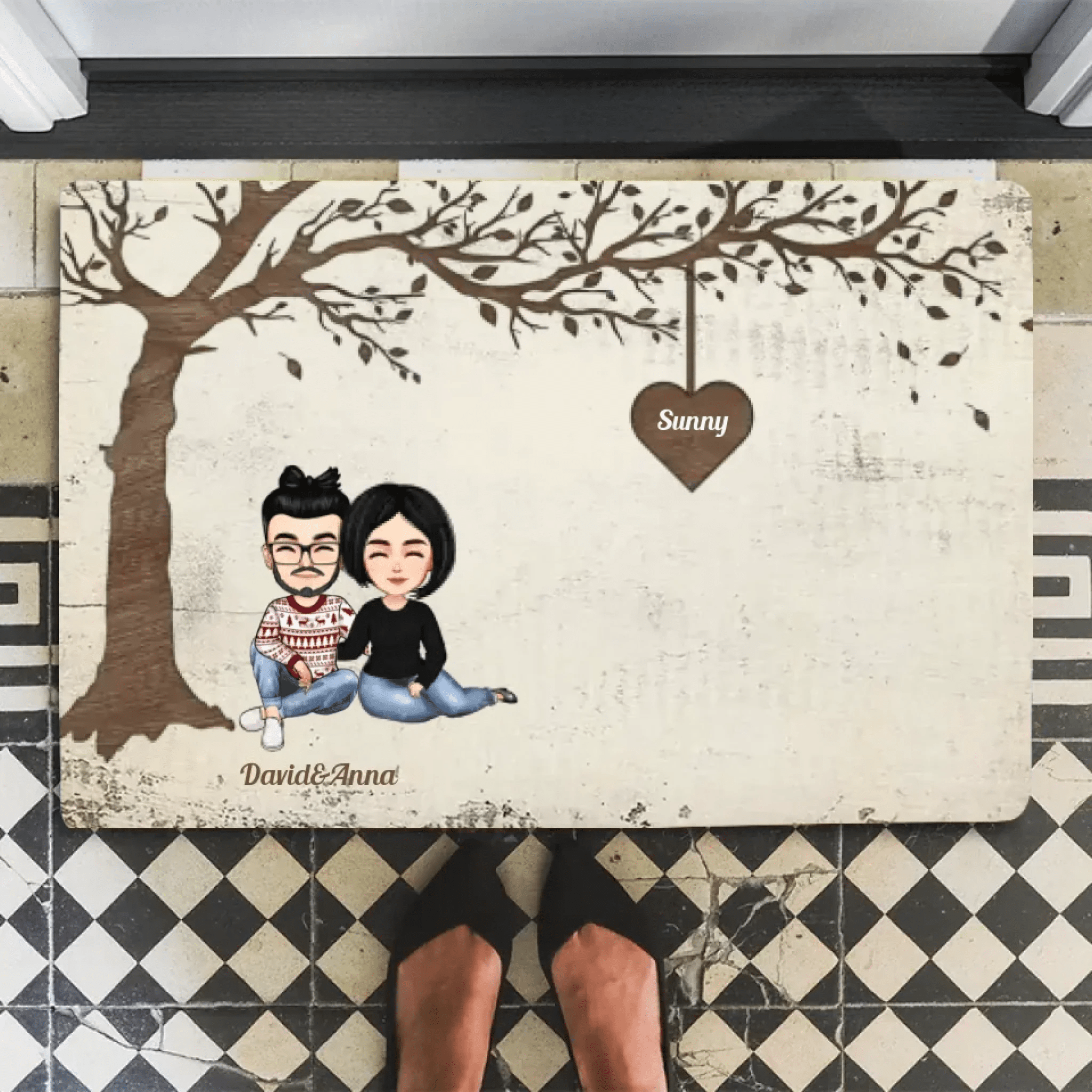 Grandkid Makes Life Grand - Personalized Mat 713426 - D - DiyGiftly