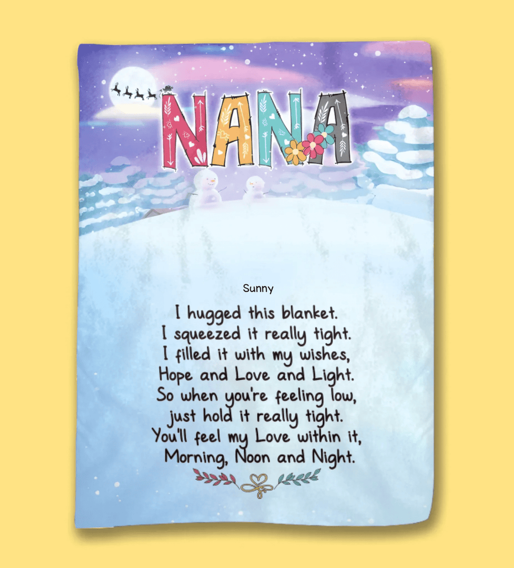 Grandkid Xmas Blanket - NANA and Grandkids Blanket Night - Personalized Blanket 723052 - DiyGiftly
