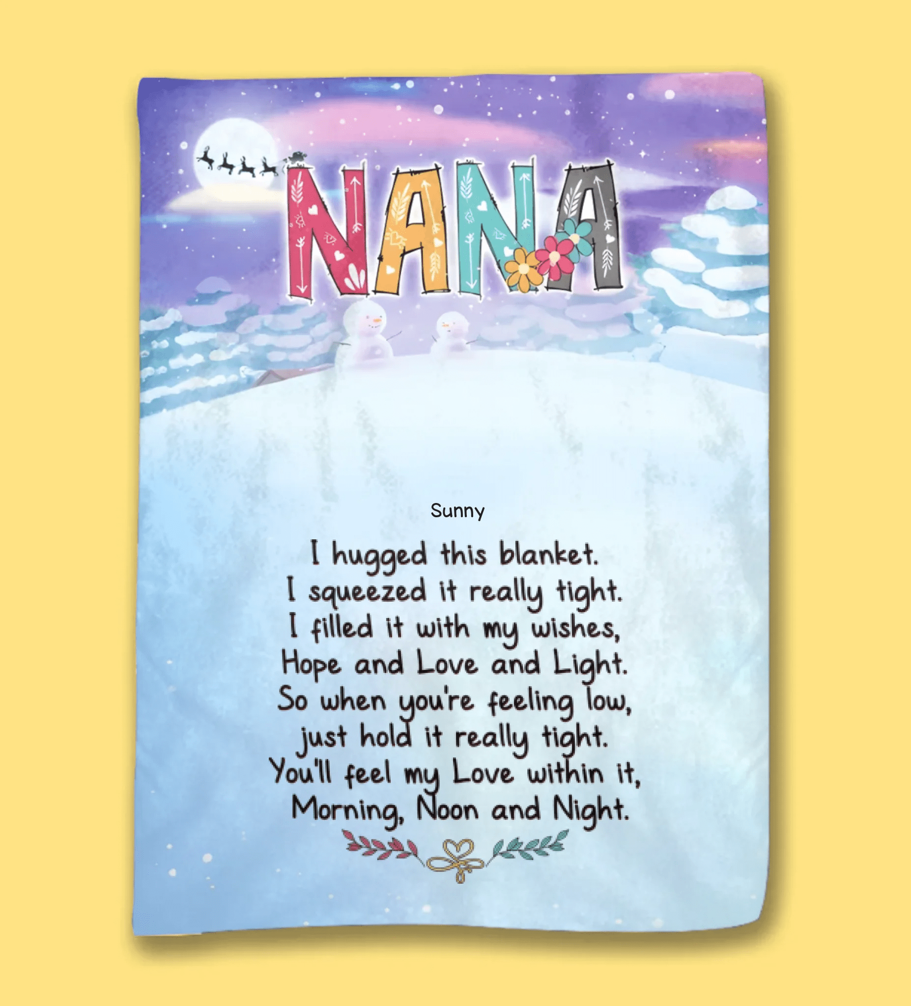 Grandkid Xmas Blanket - NANA and Grandkids Blanket Night - Personalized Blanket 723052 - DiyGiftly