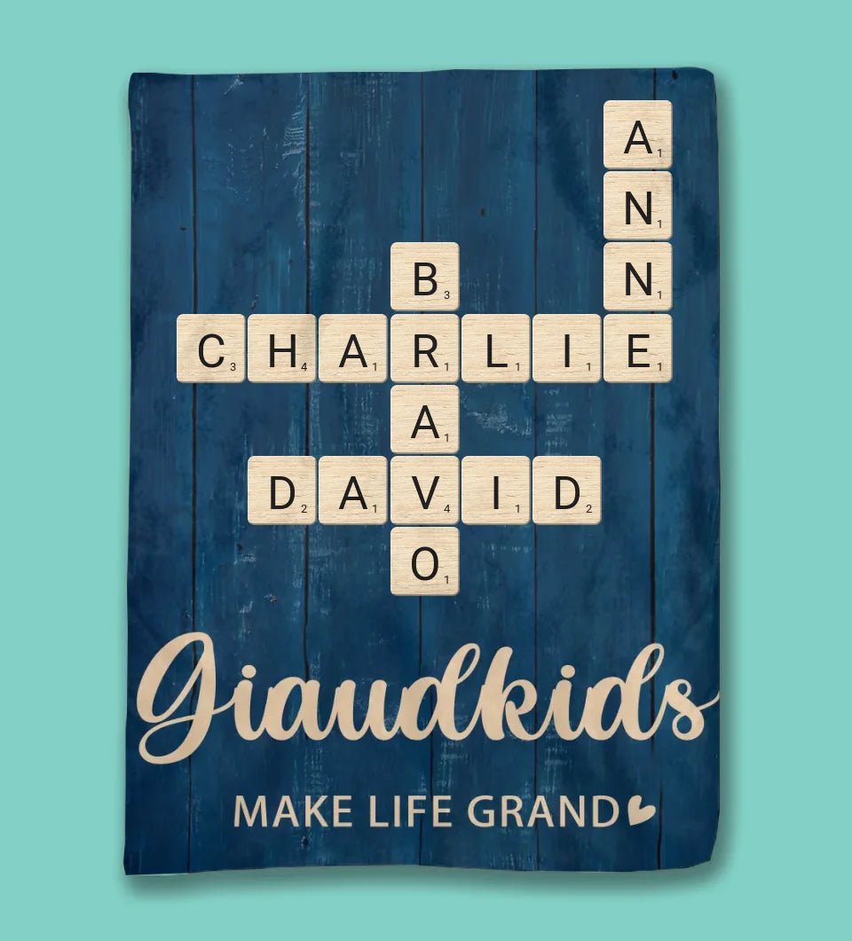 Grandkids Make Life Grand Heart Crossword Puzzle Art Personalized Poster 715234 - DiyGiftly