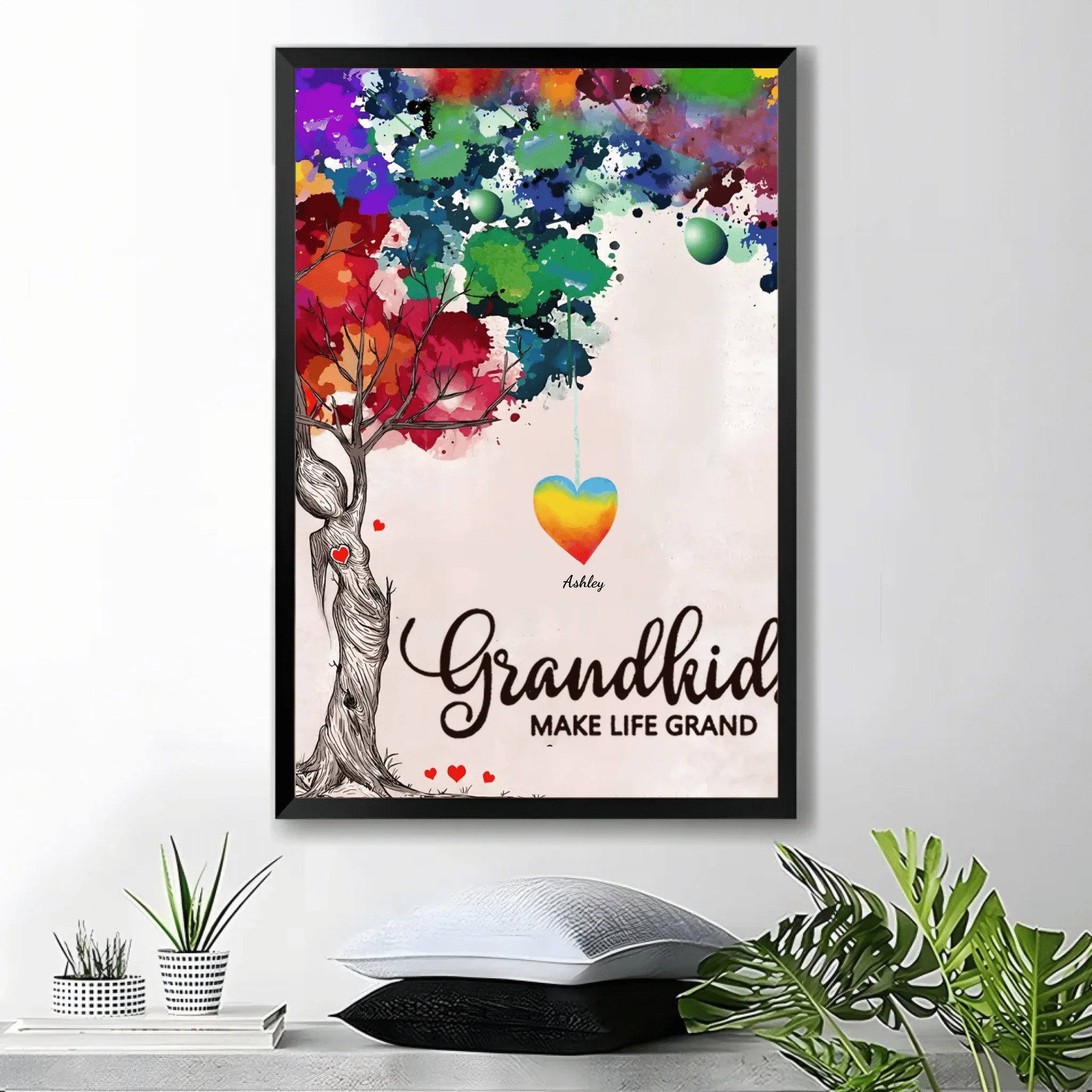 grandkids make life grand personalized canvas with names meaningful wall decor