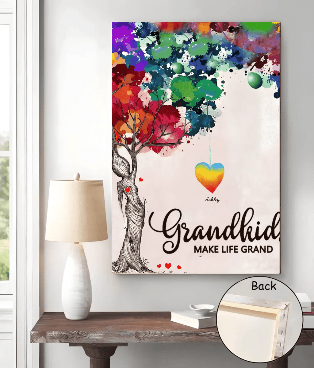 custom grandkids make life grand canvas for grandparents with names home keepsake