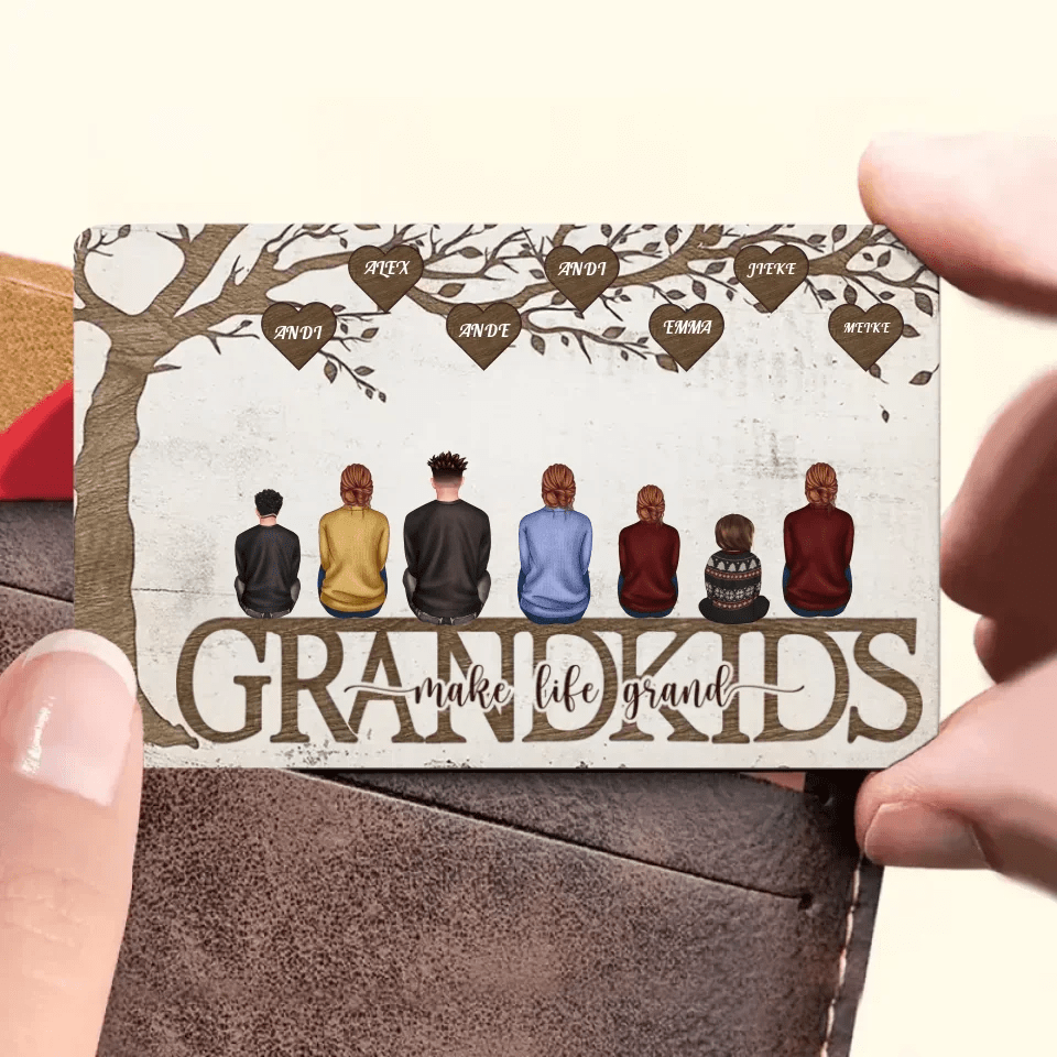 Grandkids Make Life Grand - Personalized Wallet Card 712315 - DiyGiftly