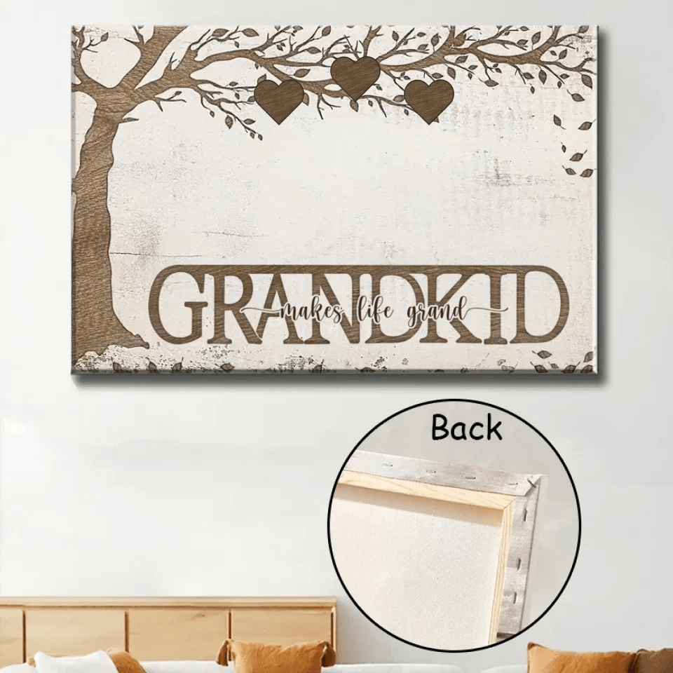 Grandkids Make Life Grand - Personalized Wrapped Canvas 712422 - 712315 - DiyGiftly