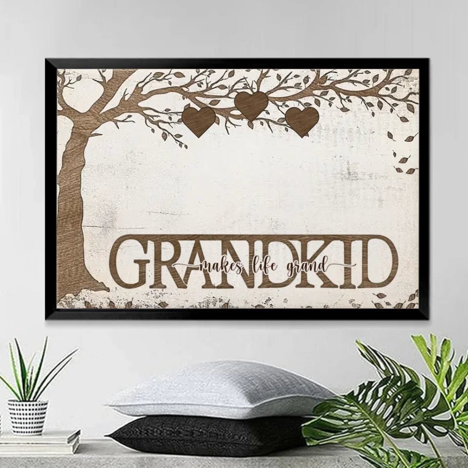 Grandkids Make Life Grand - Personalized Wrapped Canvas 712422 - 712315 - DiyGiftly