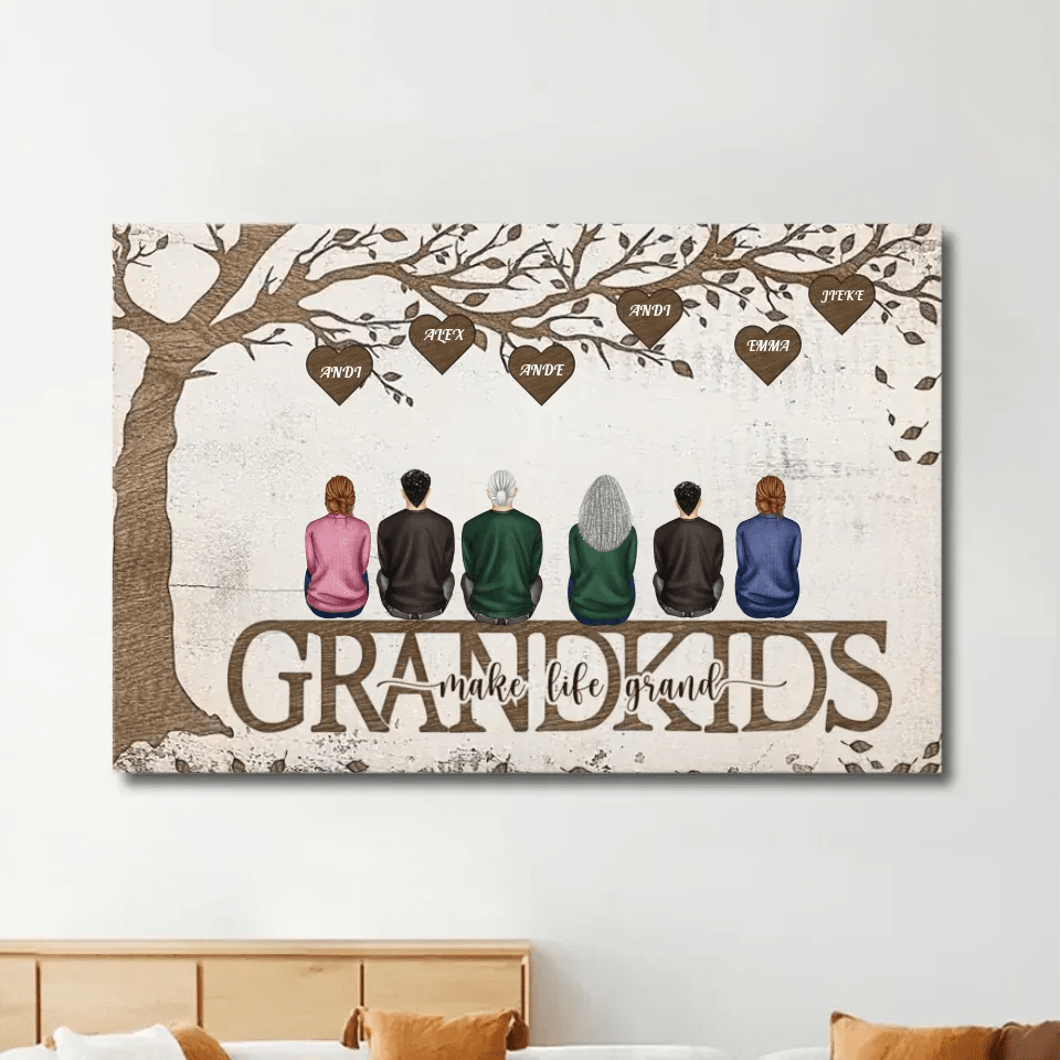 Grandkids Make Life Grand - Personalized Wrapped Canvas 712422 - 712315 - DiyGiftly