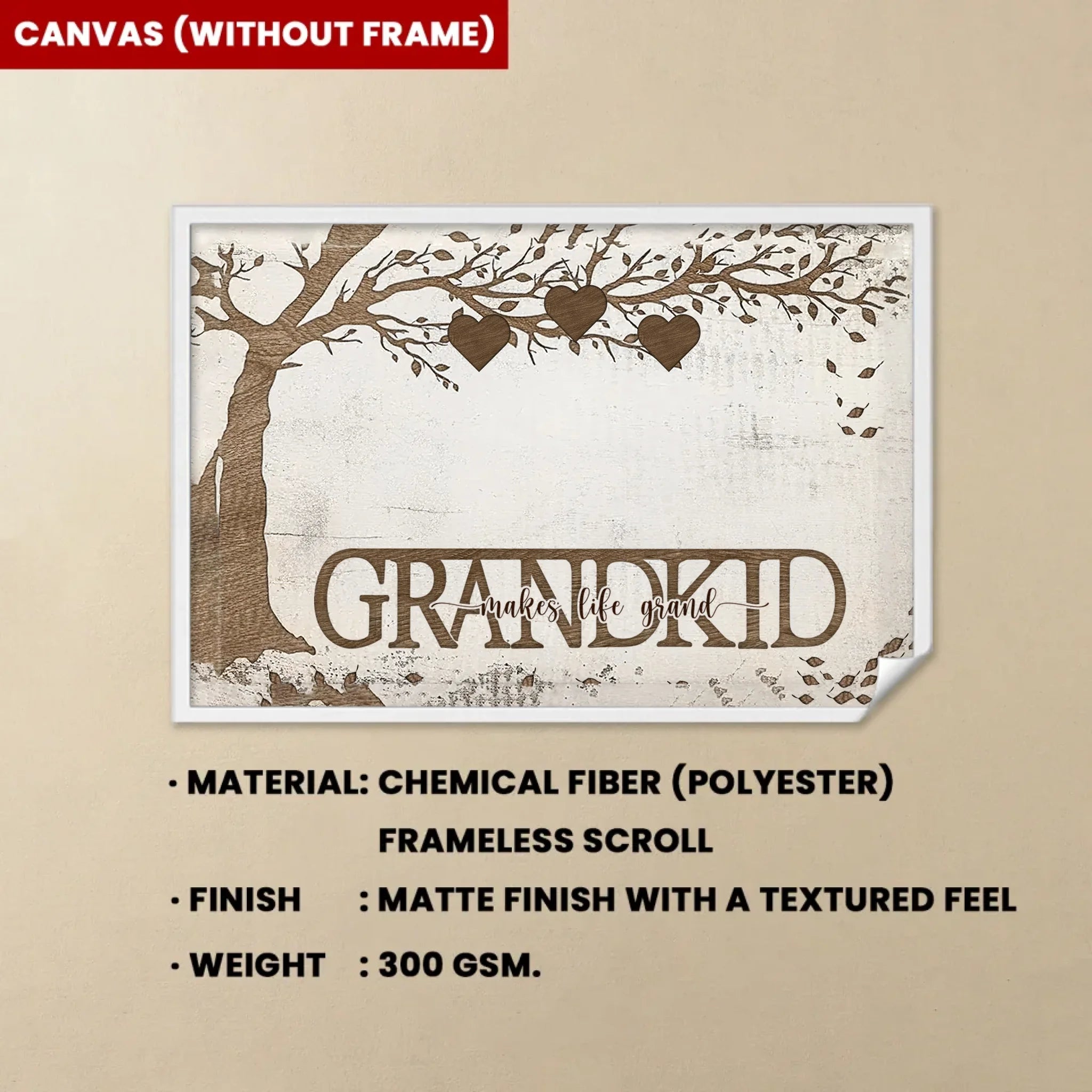 Grandkids Make Life Grand - Personalized Wrapped Canvas 712422 - 712315 - DiyGiftly