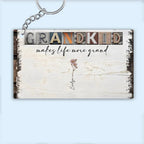 Grandkids Make Life More Grand - Personalized Acrylic Keychain - Birth Month Flowers 736361 - DiyGiftly