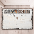 Grandkids Make Life More Grand - Personalized Doormat - Birth Month Flowers 710303 - D - DiyGiftly