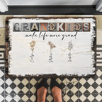 Grandkids Make Life More Grand - Personalized Doormat - Birth Month Flowers 710303 - D - DiyGiftly