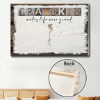 Grandkids Make Life More Grand - Personalized Wrapped Canvas - Birth Month Flowers 710303 - 711101 - DiyGiftly