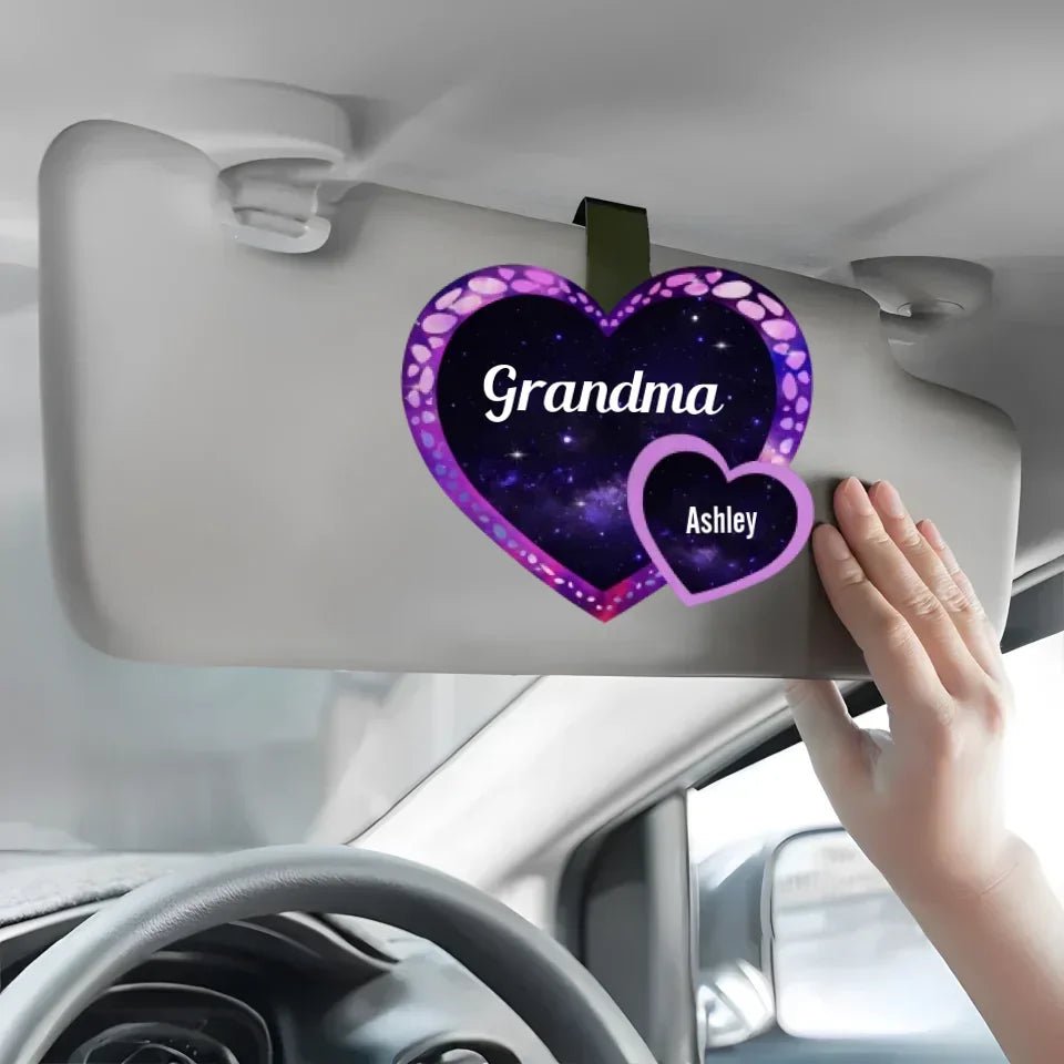 custom grandma belongs to car visor clip for grandma with custom details thoughtful gift
