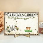 wooden plaque with personalized names grandma garden where love grows mothers day gift for grandma