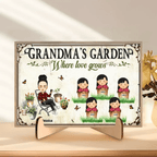 grandma garden where love grows wooden plaque personalized names floral garden design mothers day gift for grandma