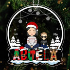 Grandma Grandkids Crossed Legs Sitting On Text Personalized Acrylic Ornament 677272 - DiyGiftly