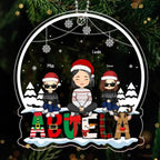 Grandma Grandkids Crossed Legs Sitting On Text Personalized Acrylic Ornament 677272 - DiyGiftly