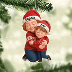 Grandma Hugging Grandkids Personalized Acrylic Ornament – Custom Photo Christmas Ornament for Grandma, Nana, Mimi – Heartwarming Family Keepsake, Holiday Gift from Grandkids, Unique Xmas Tree Decoration 1062021 - DiyGiftly