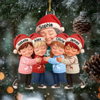 Grandma Hugging Grandkids Personalized Acrylic Ornament – Custom Photo Christmas Ornament for Grandma, Nana, Mimi – Heartwarming Family Keepsake, Holiday Gift from Grandkids, Unique Xmas Tree Decoration 1062021 - DiyGiftly