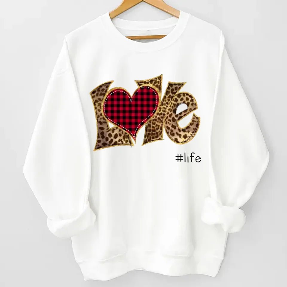 unisex sweatshirt with personalized sleeve names Grandma Life Is the Best Life