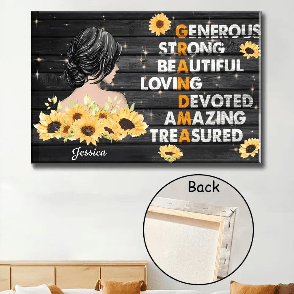 grandma love poster personalized names mothers day gift for grandma