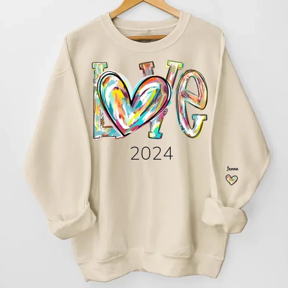 Personalized family names unisex sweatshirt christmas gift for grandparents