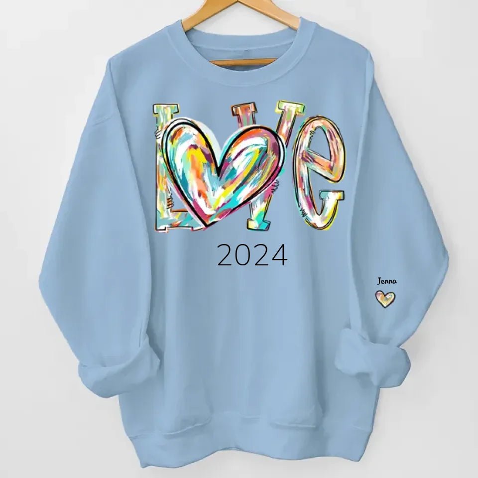 Unisex sweatshirt personalized family names christmas gift for grandparents