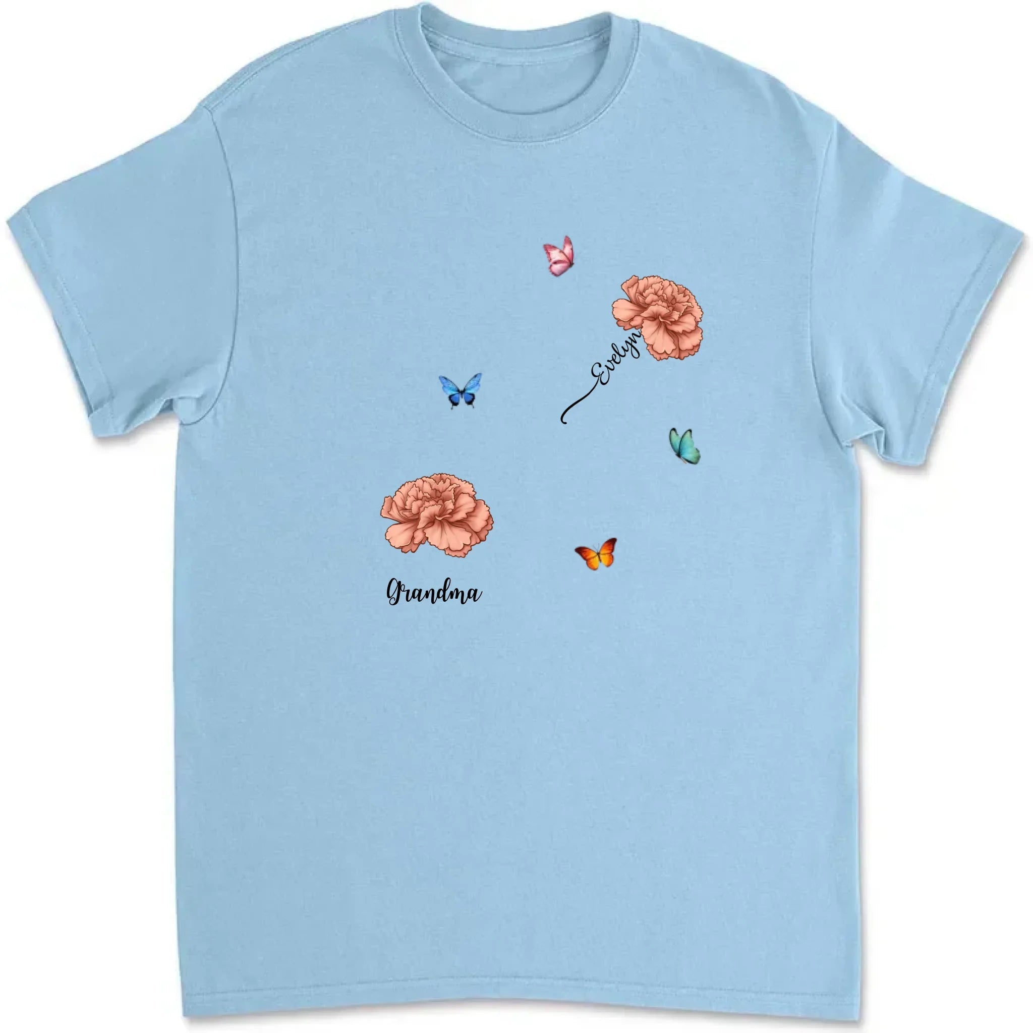 T shirt personalized birth flower keepsake
