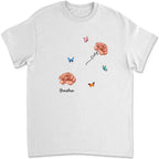 Soft floral everyday wear t shirt personalized birth flower mothers day gift for grandparents