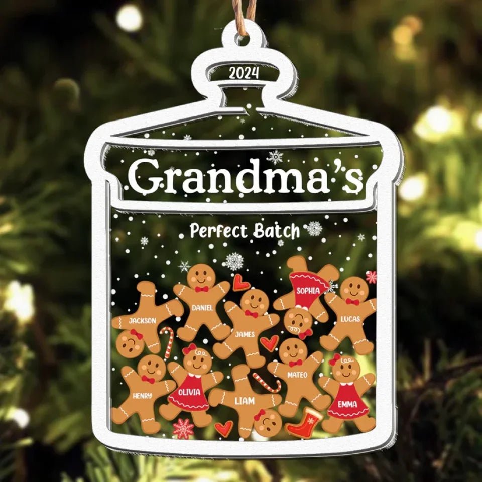 grandma perfect batch gingerbread holiday gingerbread design wood and acrylic ornament christmas gift