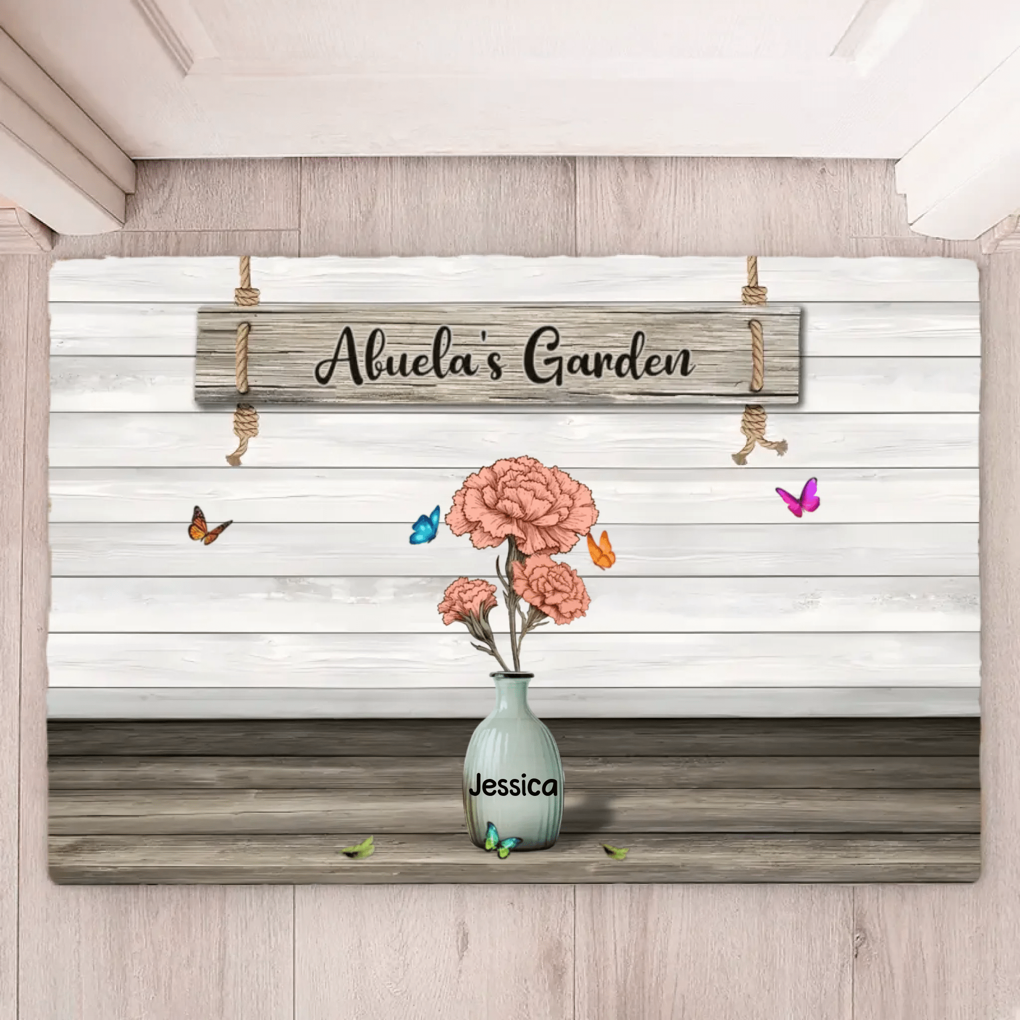 Grandma‘s Garden Birth Month Flowers Personalized Doormat, Mother's Day Gift For Grandma, Mom, Auntie 746060 - D - DiyGiftly
