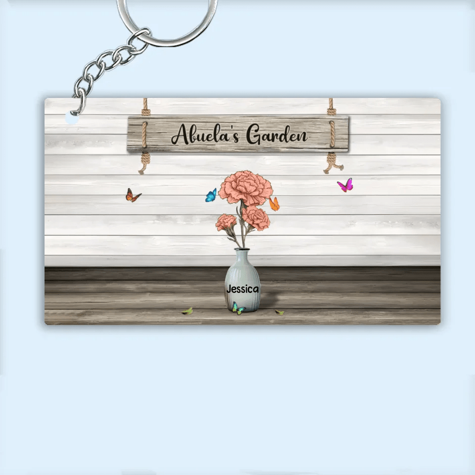 Grandma‘s Garden Birth Month Flowers Personalized Keychain, Mother's Day Gift For Grandma, Mom, Auntie 746133 - Y - DiyGiftly