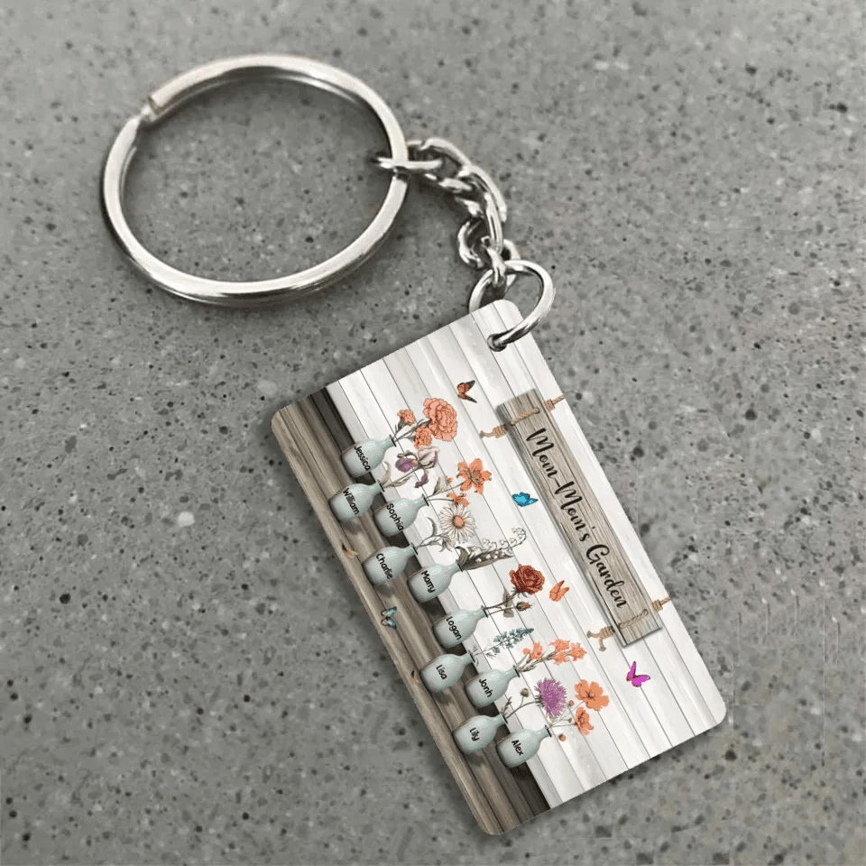 Grandma‘s Garden Birth Month Flowers Personalized Keychain, Mother's Day Gift For Grandma, Mom, Auntie 746133 - Y - DiyGiftly
