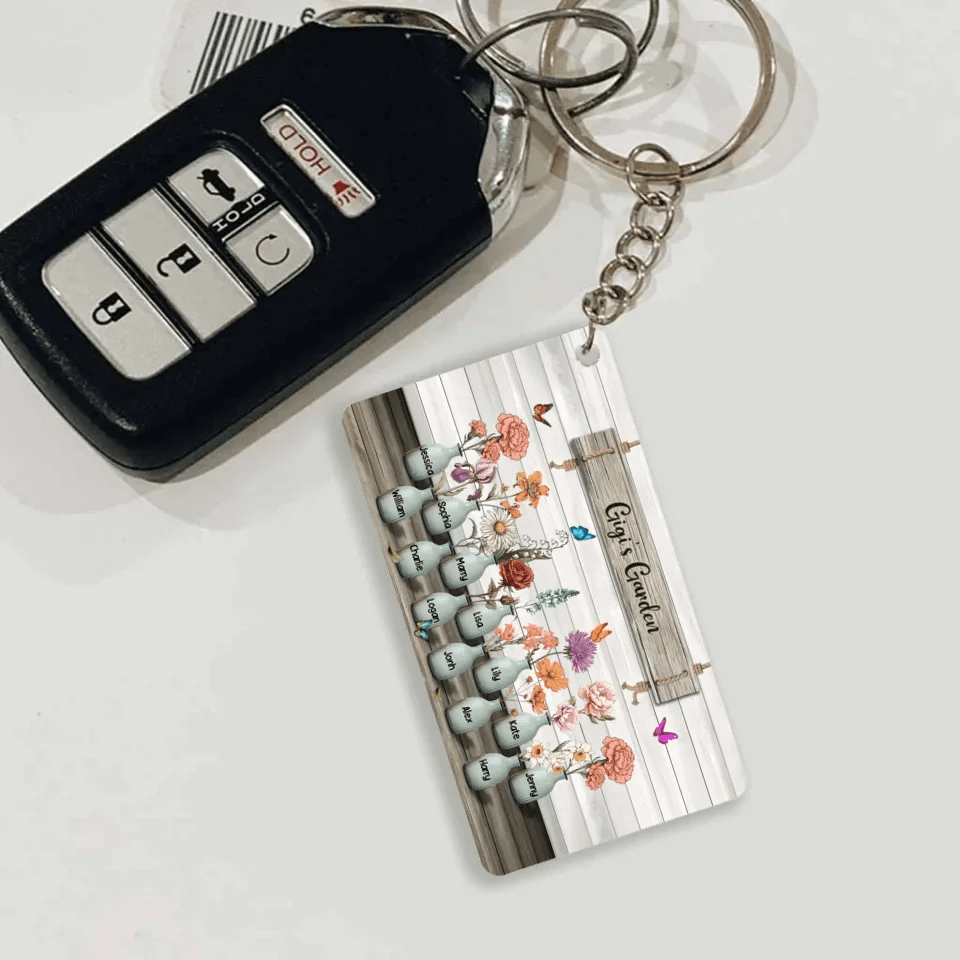 Grandma‘s Garden Birth Month Flowers Personalized Keychain, Mother's Day Gift For Grandma, Mom, Auntie 746133 - Y - DiyGiftly
