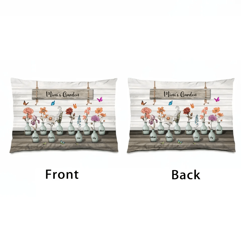 Grandma‘s Garden Birth Month Flowers Personalized Pillow, Mother's Day Gift For Grandma, Mom, Auntie 746113 - B - DiyGiftly