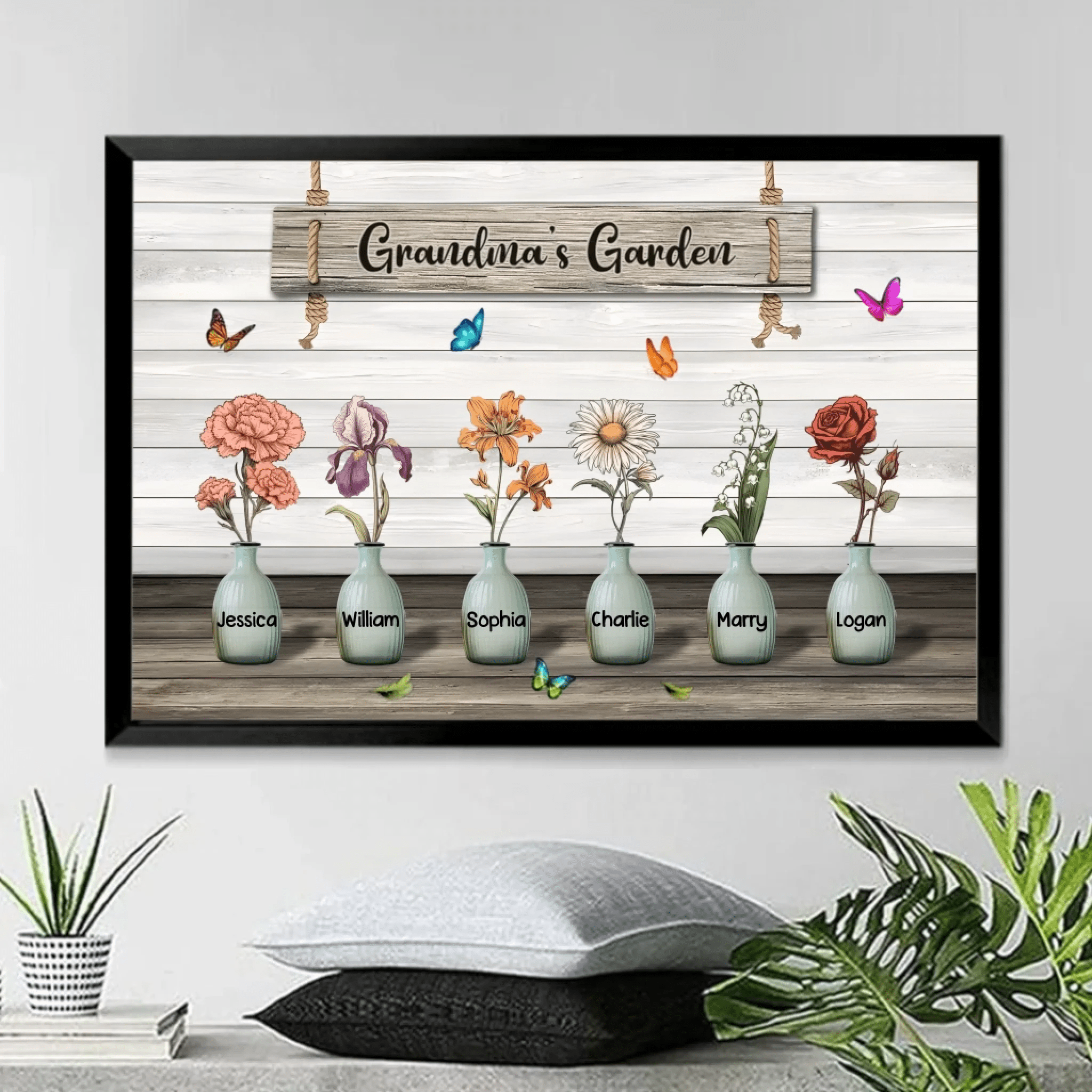 Grandma‘s Garden Birth Month Flowers Personalized Poster, Mother's Day Gift For Grandma, Mom, Auntie 746060 - 746113 - DiyGiftly