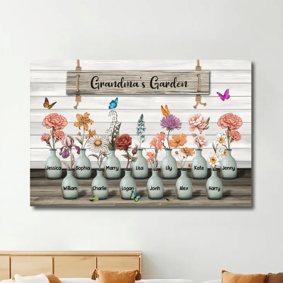 Grandma‘s Garden Birth Month Flowers Personalized Poster, Mother's Day Gift For Grandma, Mom, Auntie 746060 - 746113 - DiyGiftly