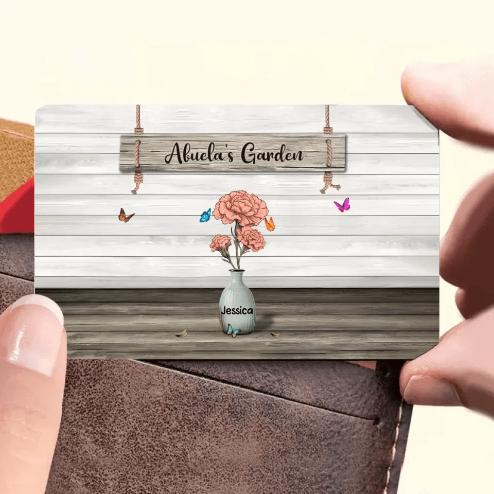 Grandma‘s Garden Birth Month Flowers Personalized Wallet Card, Mother's Day Gift For Grandma, Mom, Auntie 746113 - Q - DiyGiftly