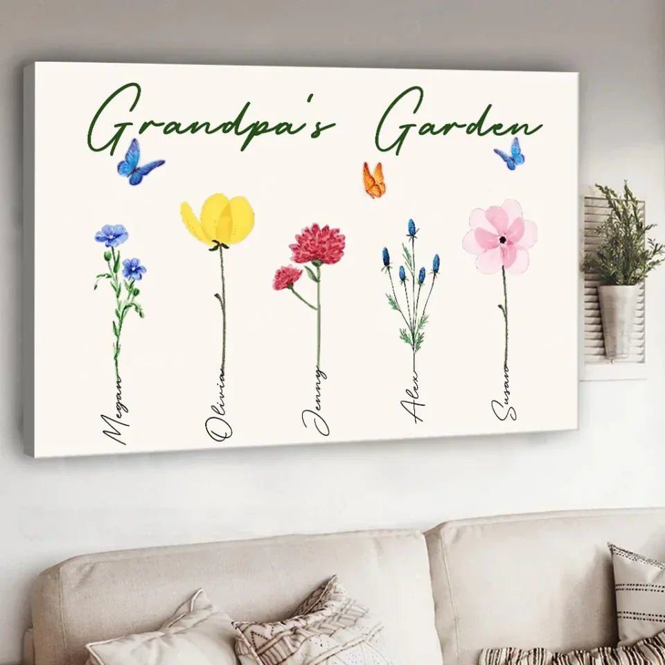 Grandma's Garden - Gift for grandma, grandpa, mom, dad - Personalized Canvas And Poster 737126 - 737253 - DiyGiftly
