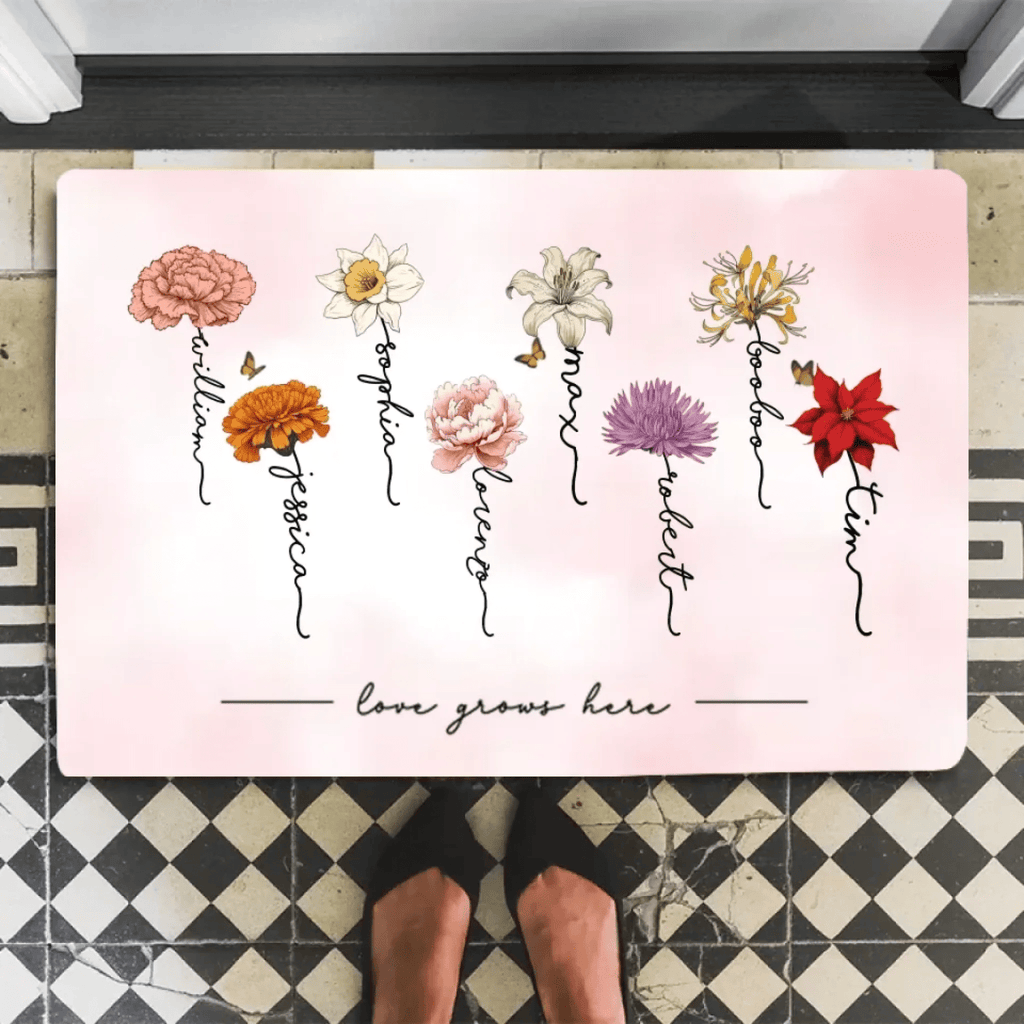 Grandma‘s Garden Love Grows Here Beautiful Birth Month Flower Gift For Grandma Mom 708257 - D - DiyGiftly