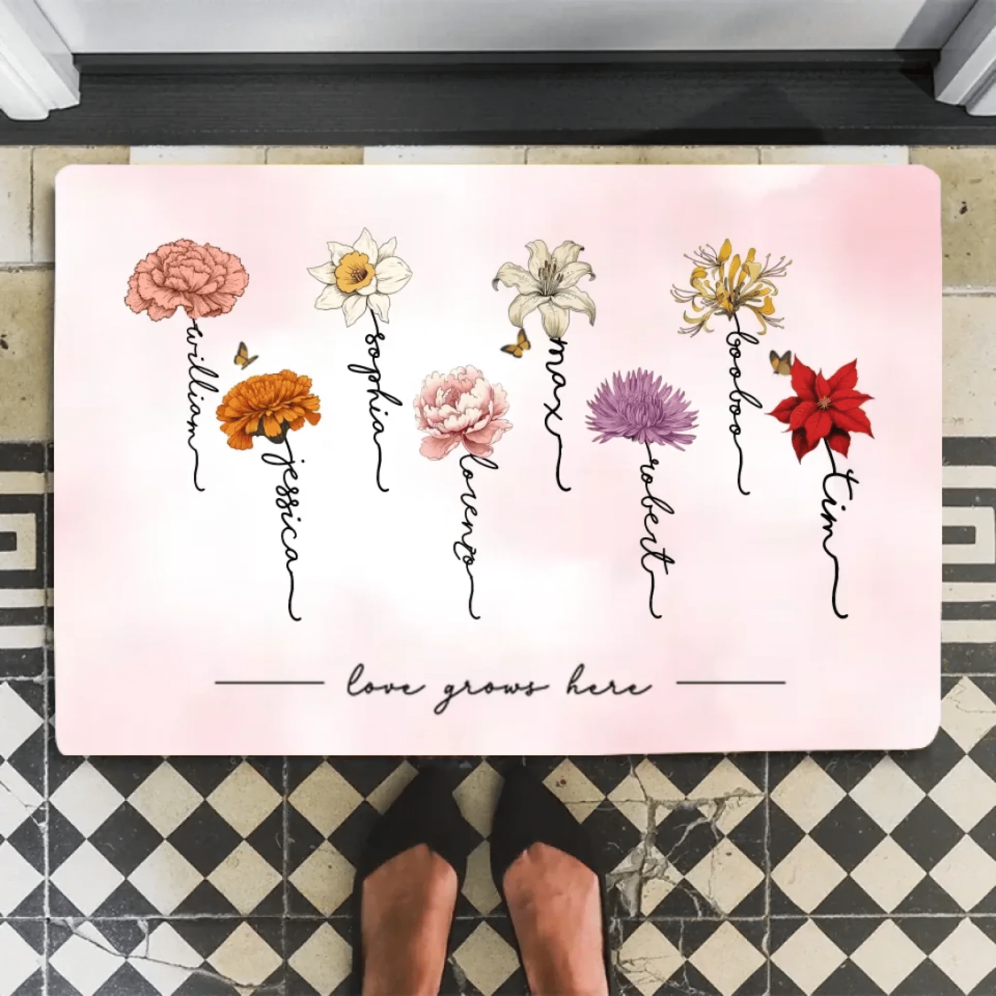 Grandma‘s Garden Love Grows Here Beautiful Birth Month Flower Gift For Grandma Mom 708257 - D - DiyGiftly