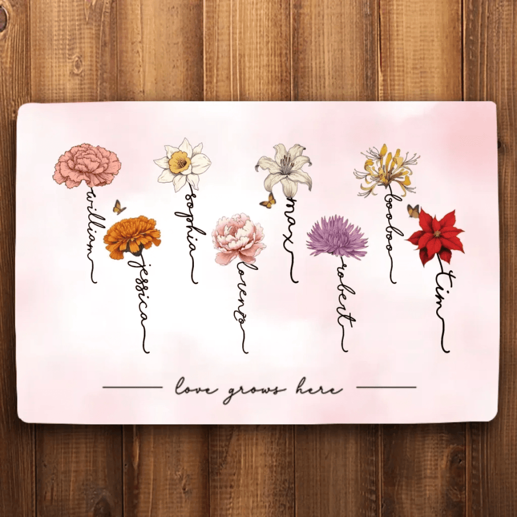 Grandma‘s Garden Love Grows Here Beautiful Birth Month Flower Gift For Grandma Mom 708257 - D - DiyGiftly