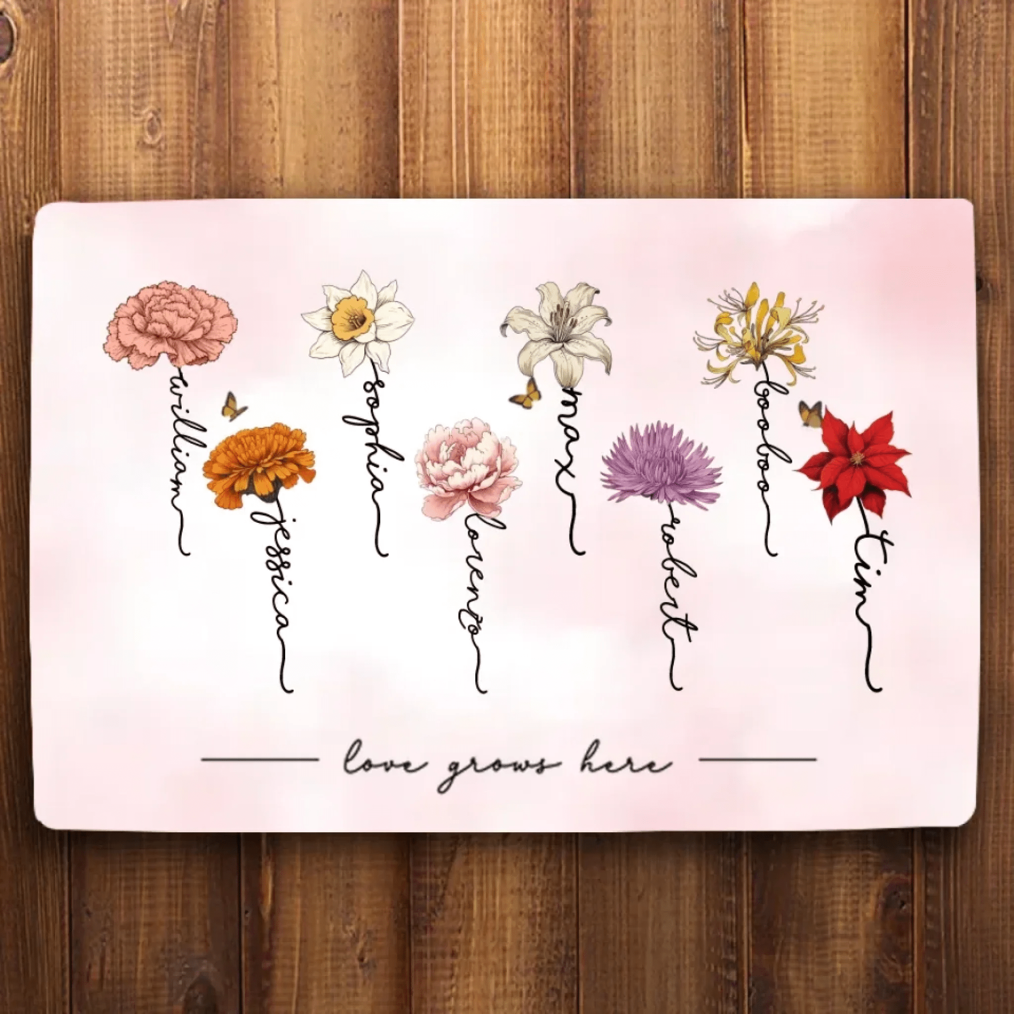 Grandma‘s Garden Love Grows Here Beautiful Birth Month Flower Gift For Grandma Mom 708257 - D - DiyGiftly
