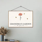 Grandma's Garden Love Grows Here Beautiful Birth Month Flower Gift For Grandma Mom Personalized Custom Wooden Plaque 684539 - DiyGiftly