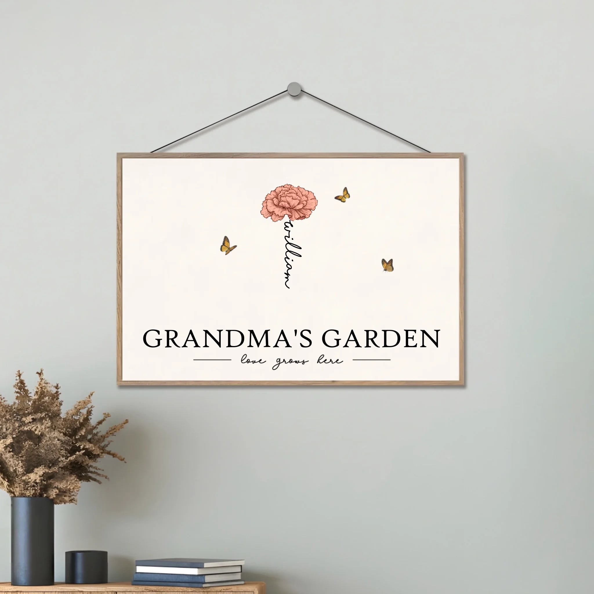 Grandma's Garden Love Grows Here Beautiful Birth Month Flower Gift For Grandma Mom Personalized Custom Wooden Plaque 684539 - DiyGiftly